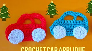 Wow Crochet Car🧡💛💚 AppliqueCrafteasy simplecrochetfreepatternhandmade winter [upl. by Cirded]