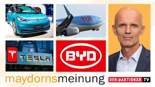 Maydorns Meinung Tesla BYD Volkswagen JinkoSolar Ørsted Uniper Shop Apotheke TUI Freyr [upl. by Billi]