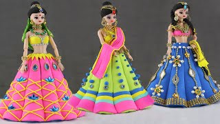 3 South indian bridal dress with Clay and Jewellery  Clay Doll 6  4K [upl. by Mapes855]