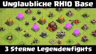 57 Unglaubliche RH10 Base  3 Sterne Bowler Legendenfights  Clash of Clans  Deutsch German [upl. by Oiludbo]