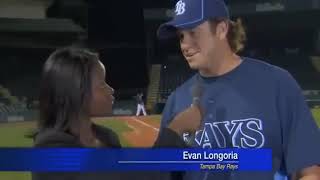 Evan Longorias Catch saves Reporters Life [upl. by Idnew]