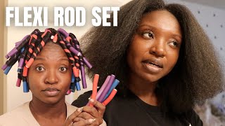 Flexi Rod on Blown Out Hair  Natural Hair [upl. by Matt]