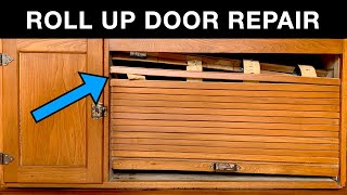 Broken Rollup Tambour Door Repair on a Hoosier Cabinet  a Fixing Furniture Restoration [upl. by Girardo]