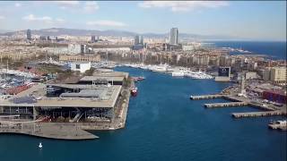 Barcelona Spain  Telefèric del Port HD 1080p from Sant Sebastià Beach to Mirador Montjuïc [upl. by Ralf]