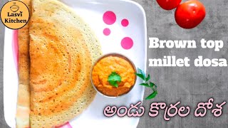 Andu korrala dosa recipe  Brown top millet dosa recipe  అండు కొర్రల దోశ  Healthy breakfast recipe [upl. by Island]