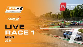 LIVE I Race 1 I Monza I GT4 European Series Powered by RAFA Racing Club 2024 English [upl. by Nylirad]