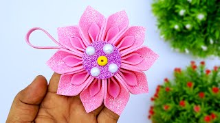 DIY Glitter Foam Christmas Snowflakes Making For Decorations  Christmas Tree Ornaments In July [upl. by Fruin]