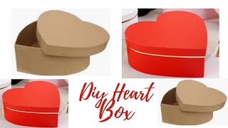 How To Make Heart Shaped Paper Gift Box Heart Box Art and Craft Making Paper Box Diy Paper Box [upl. by Weinstein584]