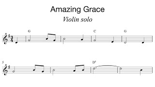 Amazing Grace  Violin sheet music Free PDF [upl. by Hanahsuar]