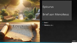 Epicurus Brief aan Menoikeus deel 1 [upl. by Garibull]