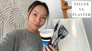 DIY Minimalist Textured Art on CANVAS  Filler vs Plaster 👩🏻‍🎨 [upl. by Eartnoed]