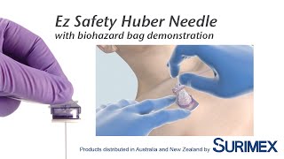 Surimex Ez Safety Huber Needle with biohazard bag [upl. by Nimajeb]