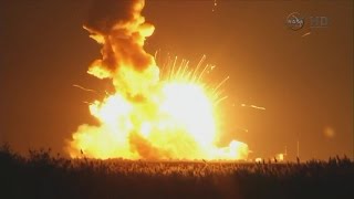 ISS Antares Explodes Seconds After Launch Destroying Cygnus CRS3 Spacecraft Destined for ISS [upl. by Oicaro]