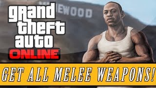 GTA 5 ONLINE  Get All Melee Weapons For FREE  Molotov Cocktails Crowbars amp More GTA 5 [upl. by Naus]