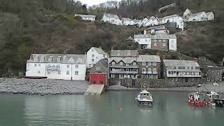 Quayside view of historic Clovelly  a lovely car free fishing village in Devon England [upl. by Aziar741]