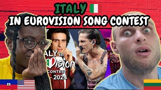 REACTION TO Italy 🇮🇹 in Eurovision Song Contest 19562024  FIRST TIME HEARING [upl. by Yggep]