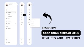 Responsive Sidebar Menu using HTML CSS and JavaScript  Dropdown Side Navigation Bar [upl. by Nwahsauq457]