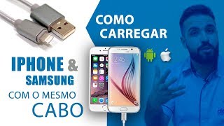 Descubra como carregar Iphone e dispositivo Android com o mesmo cabo Cabo USB 2 em 1 [upl. by Anelaf790]