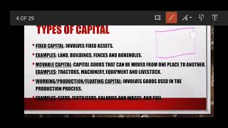 Production Factors Capital part 1 Grade 12 Agricultural Sciences [upl. by Cormick438]