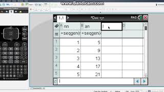 Sequences on the NSpire Using the Sequence Generator [upl. by Basile]