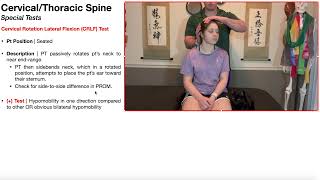 Cervical Rotation Lateral Flexion CRLF Test  Rationale amp Interpretation [upl. by Rosalinda]