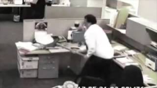 Angry man destroys computer screen with hammer during work [upl. by Hesoj]