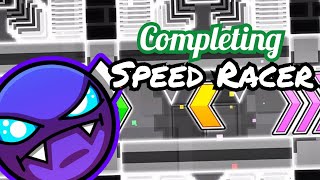 Completing Speed Racer In Geometry Dash Easy Demon  Thumbnail Design 7 [upl. by Bocyaj909]