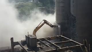 Demolition of Cement Silo´s of Himal Cement factory Chovar Ktm 2016 for construction of dryport [upl. by Lesirg]