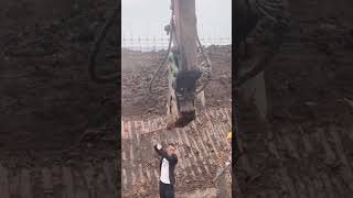 Retaining wall steel pipe installation process [upl. by Leirda]