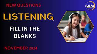 PTE LISTENING FILL IN THE BLANKS 4 NOVEMBER 2024 MUST PRACTICE [upl. by Algy]