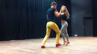 Panagiotis amp Myrto Advanced On2 Patternwork  5th Limburg Salsa Festival 2013 [upl. by Nekciv]