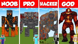 Minecraft TNT GOLEM HOUSE BUILD CHALLENGE  NOOB vs PRO vs HACKER vs GOD  Animation [upl. by Nonnahsed]