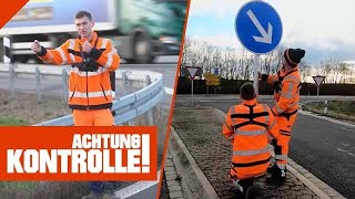 AUTOBAHNSCHILDER ersetzen ⚠️ VORSICHT bei der Arbeit 22 Kabel Eins  Achtung Kontrolle [upl. by Erlewine]