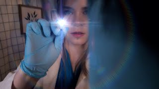 ASMR Hospital Detailed Optic Cranial Nerve Exam  Orbital Ultrasound Lashes on Lens [upl. by Narmi]