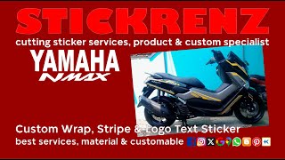 Custom Wrap Stripe amp Logo Text Sticker Yamaha NMax yamahamotorcycles yamahanmax customstickers [upl. by Ludlew]