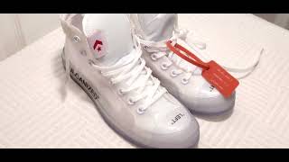 Converse All Star Chuck Taylor Mens Vulcanized High Top White Sneakers Lace Up Size 7 [upl. by Nolana]