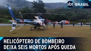 Seis pessoas morrem em queda de helicóptero que buscava monomotor em MG  SBT Brasil 121024 [upl. by Ahsiad312]