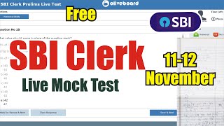 🎯Oliveboard SBI Clerk Live Mock Test 2024  1112 November  just Do it  sbi sbiclerk [upl. by Brander]