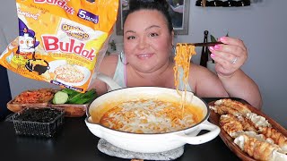 Quattro Cheese Spicy Ramen Mukbang [upl. by Huber872]