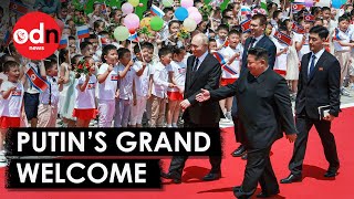 Kim Jong Un Welcomes Putin With Grand Parade in North Korea [upl. by Tillion]