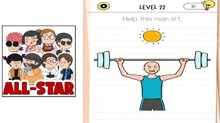 Brain test all star level 22 help this man lift Gameplay walkthrough solution [upl. by Hardigg]