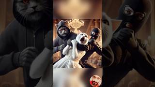 Black cat attack in white cat viral Short  cat trending ai tuti you moral [upl. by Yetsirhc390]