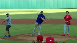 Dude Perfects first pitch trick shot ideas [upl. by Alayne]