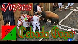 2º Segundo Encierro SAN FERMÍN 2016  Cebada Gago 8072016 [upl. by Landry]