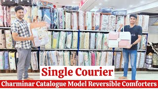 Charminar Shopping Premium Quality Reversible Comforters Catalogue Models Hyderabad Handloom Market [upl. by Yekciv401]