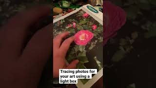 Tracing photos on a light box for use in your art lightbox lightboxes tracing tracingpaper [upl. by Nelag29]