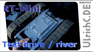 Chassis mini RT  Miniature robot driving test at the river [upl. by Malvin]