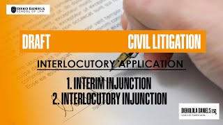 DRAFT  INTERIM INJUNCTION amp INTERLOCUTORY INJUNCTION  CIVIL LITIGATION  NIGERIAN LAW SCHOOL [upl. by Maddie379]