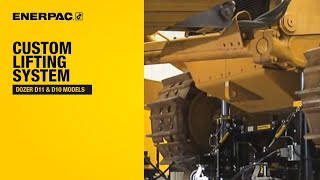 Custom Lifting System for Dozer D11 amp D10 models  Enerpac [upl. by Nwahsd]