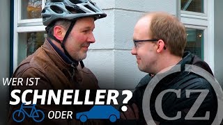 Fahrrad gegen Auto Wer ist schneller [upl. by Laurita]